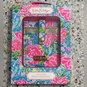 Lilly Pulitzer Floral Tech Pocket - Pink, Blue, and Gold